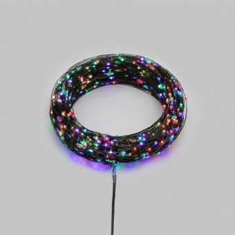 гирлянда светодиодная роса с контроллером 100м 1000 led мультиколор ip20 230в зел. провод neon-night 303-299 от магазина Штепсель и батарейка. - фото_3