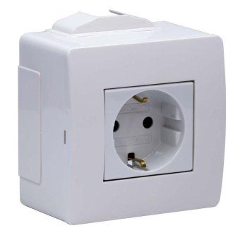 коробка 1-м оп pdd-n60 16а ip00 с заземл. с силовой роз. brava 2мод. бел. dkc 10482 от магазина Штепсель и батарейка. - фото_2