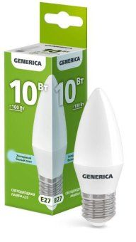 лампа светодиодная c35 10вт свеча 6500к e27 230в generica ll-c35-10-230-65-e27-g от магазина Штепсель и батарейка.