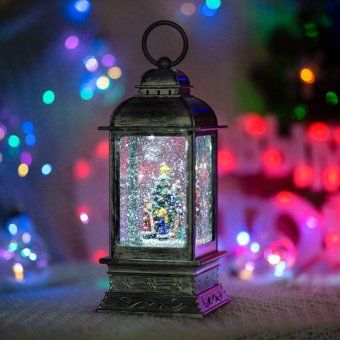 фонарь декоративный рождество эффект снегопада и подсветкой бел. neon-night 501-065 от магазина Штепсель и батарейка. - фото_4