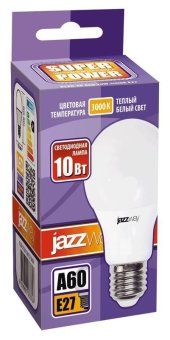 лампа светодиодная pled-sp 10вт a60 грушевидная 3000к тепл. бел. e27 790лм 230в jazzway 1033697 от магазина Штепсель и батарейка. - фото_2