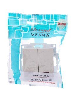 переключатель проходной 1-кл. сп vesna с индикацией механизм крем. lezard 742-0388-114 от магазина Штепсель и батарейка. - фото_2