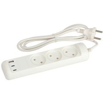 удлинитель электрический u-3-1.5m-usb-w 3 розетки + 3xusb a+c 1.5м 10а бел. эра б0069075 от магазина Штепсель и батарейка.