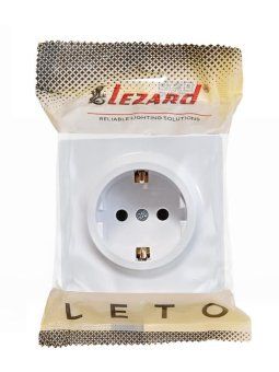 розетка 1-м оп leto с заземл. пбт бел. lezard 752-0200-122b от магазина Штепсель и батарейка. - фото_4