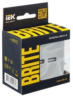 розетка brite usb a+a 3.1а рю10-1-бра механизм алюм. iek br-u21-d31-k47 от магазина Штепсель и батарейка. - фото_7