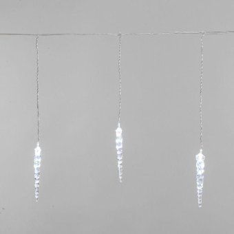 гирлянда светодиодная "айсикл" (бахрома) "сосульки" 1.5х0.25м 10led бел. 0.51вт ip20 провод прозр. neon-night 303-068 от магазина Штепсель и батарейка. - фото_5