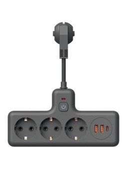 удлинитель с сетевым фильтром 3х0.3м 10а 2usb + 1usbc 2500вт пвс 3х1 компакт черн. космос frksm0.3m-3g(b)usb от магазина Штепсель и батарейка. - фото_3