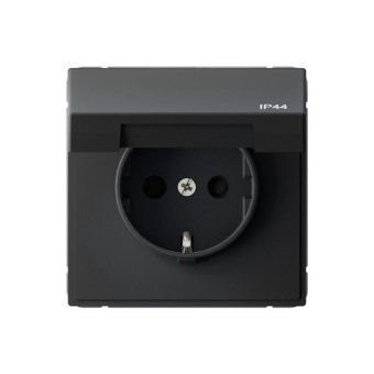 розетка artgallery 16а ip44 с заземл. защ. шторки с крышкой механизм карбон se gal441046 от магазина Штепсель и батарейка.