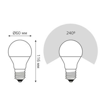 лампа светодиодная elementary 15вт a60 грушевидная 4100к нейтр. бел. e27 1450лм gauss 23225 от магазина Штепсель и батарейка. - фото_5