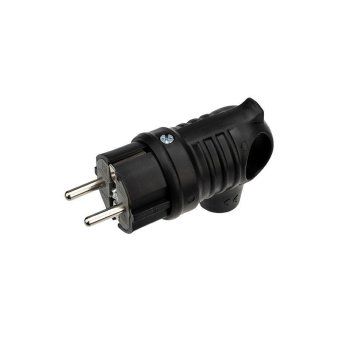 вилка угловая влагозащ. с кольцом с/з 16а ip44 каучук rexant 111-002 от магазина Штепсель и батарейка.