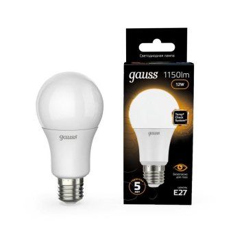 лампа светодиодная black 12вт a60 грушевидная 3000к тепл. бел. e27 1150лм gauss 102502112 от магазина Штепсель и батарейка. - фото_6