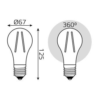 лампа светодиодная филаментная black filament 26вт a70 грушевидная 4100к нейтр. бел. e27 2700лм gauss 102902226 от магазина Штепсель и батарейка. - фото_7