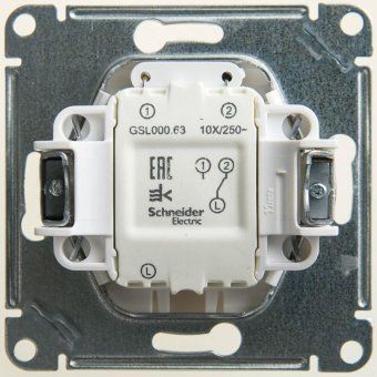 переключатель проходной 1-кл. сп glossa 10а ip20 (сх. 6а) 10ax с подсветкой механизм перламутр. se gsl000663 от магазина Штепсель и батарейка. - фото_2