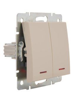 выключатель 2-кл. сп rain ip20 с подсветкой механизм крем. lezard 703-0388-112 от магазина Штепсель и батарейка. - фото_4