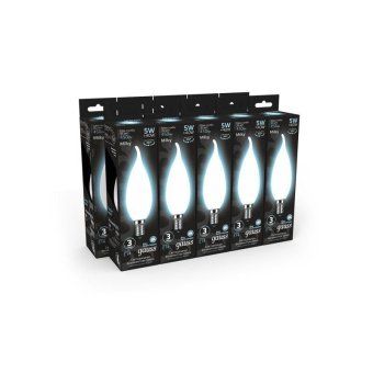 лампа светодиодная филаментная black filament 5вт свеча на ветру матовая 4100к нейтр. бел. e14 450лм gauss 104201205 от магазина Штепсель и батарейка. - фото_5