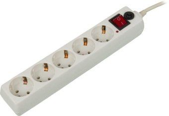 удлинитель с сетевым фильтром 5х10м с заземл. 10а ip20 500sh-10-w 2.2квт cca бел. buro 992302 от магазина Штепсель и батарейка.