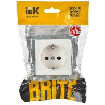 розетка brite рс11-1-0-брб 16а с заземл. без защ. шторки механизм бел. iek br-r11-16-k01 от магазина Штепсель и батарейка. - фото_2