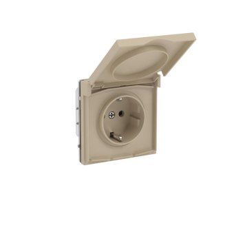 розетка силовая kant ip44 2p+e защ. шторки с крышкой ванильн. марципан dkc 7015013 от магазина Штепсель и батарейка. - фото_3