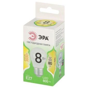 лампа светодиодная green line p45-8w-830-e27 gl 8вт шар 3000к свет тепл. e27 эра б0067023 от магазина Штепсель и батарейка. - фото_2