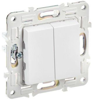 выключатель 2-кл. skandy 10а sk-v04w арктич. бел. iek sk-v20-0-10-k01 от магазина Штепсель и батарейка.