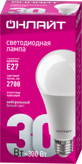 лампа светодиодная 61 971 oll-a70-30-230-4k-e27 30вт онлайт 61971 от магазина Штепсель и батарейка. - фото_2