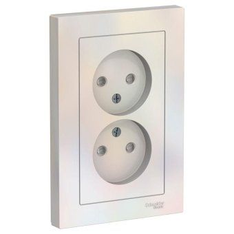 розетка 2-м сп atlasdesign 16а ip20 без заземл. защ. шторки в сборе жемчуж. se atn000422 от магазина Штепсель и батарейка.