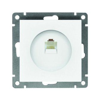 розетка компьютерная 1-м сп афина rj45 кат.5e механизм бел. universal a0051 от магазина Штепсель и батарейка.