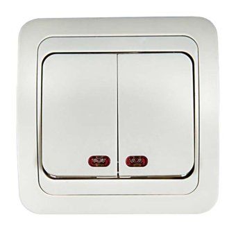 выключатель 2-кл. сп classico 2123 10а ip20 с подсветкой бел. asd / in home 4680005959877 от магазина Штепсель и батарейка.