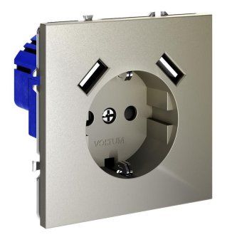 розетка 1-м сп s70 16а с usb a+a с заземл. защ. шторки механизм шелк voltum vls040404 от магазина Штепсель и батарейка. - фото_3