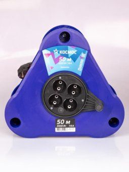 удлинитель на треугольной катушке 4х50м без заземл. 16а ip44 3.5квт пвс 2х2.5 укп космос yktksm50m-4g(2.5) от магазина Штепсель и батарейка. - фото_2