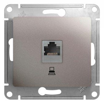 розетка компьютерная 1-м glossa rj45 кат.5e механизм платина se gsl001281k от магазина Штепсель и батарейка.