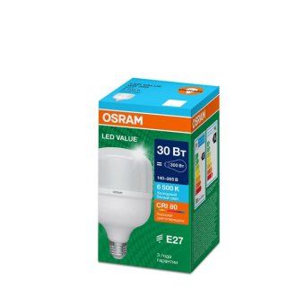 лампа светодиодная led g4 value lvhw300 30w/865 cri95 30вт 6500к 3450лм цилиндрическая матов. e27 140-265в osram 4099854121296 от магазина Штепсель и батарейка. - фото_2