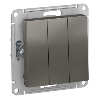 выключатель 3-кл. сп atlasdesign 10а ip20 (сх. 1+1+1) 10ax механизм сталь se atn000931 от магазина Штепсель и батарейка.