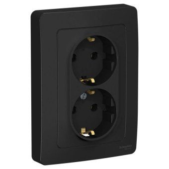розетка 2-м сп blanca 16а ip20 250в с заземл. без защ. шторок антрацит se blnrs001026 от магазина Штепсель и батарейка. - фото_2