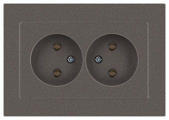 розетка accent 6-204-09 2х2p 16а-250в ip20 су al/cu титан intro б0063433 от магазина Штепсель и батарейка.