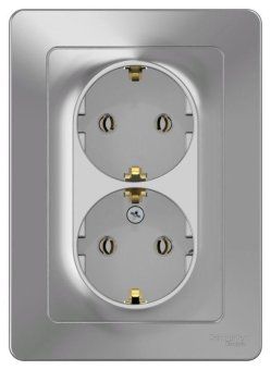 розетка 2-м сп blanca 16а ip20 250в с заземл. без защ. шторок алюм. se blnrs001023 от магазина Штепсель и батарейка. - фото_5