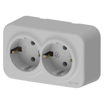 розетка 2-м сп aria 16а ip20 с заземл. сер. arvia 25 22 1000 907 от магазина Штепсель и батарейка.