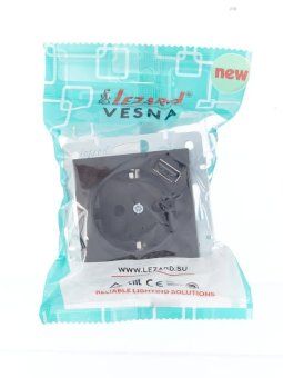 розетка 1-м сп vesna с заземл. с заряд. устройством usb механизм черн. бархат lezard 742-4288-181 от магазина Штепсель и батарейка. - фото_5