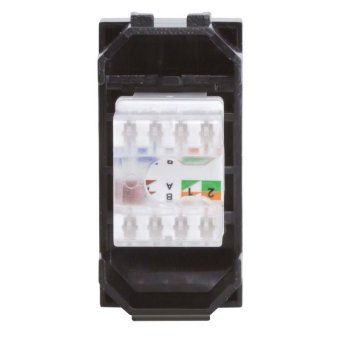 розетка компьютерная 1-м сп 1мод. brava rj45 кат.5e черн. dkc 77654n от магазина Штепсель и батарейка. - фото_4