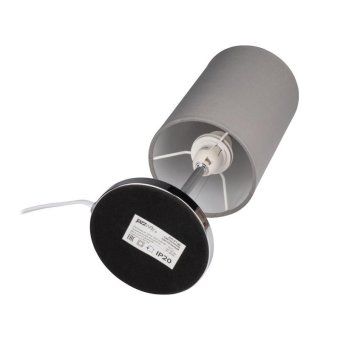 светильник настольный jh3-01-gy e14 ip20 110х110х310мм метал.; ткань; pvc-пластик сер. jazzway 5062368 от магазина Штепсель и батарейка. - фото_4