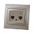розетка компьютерная + телефонная 2-м сп mira rj45 + rj11 ip20 со вставкой жемчуж./бел. перламутр. lezard 701-3030-143 от магазина Штепсель и батарейка.