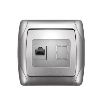 розетка компьютерная 1-м сп маргарита rj45 серебр. universal м0035-s от магазина Штепсель и батарейка.