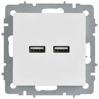 розетка brite рю10-1-браб usb a+a 3.1а механизм арктич. бел. iek br-u21-d31-k91 от магазина Штепсель и батарейка. - фото_2