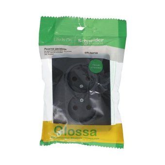 розетка 2-м сп glossa 16а ip20 без заземл. в сборе антрацит se gsl000720 от магазина Штепсель и батарейка. - фото_3