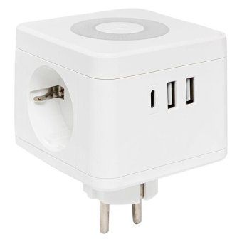 разветвитель 3-м куб 2 гнезда 2хusb 2.4а + тип c + ночник ekf uba-cub-t2-tc от магазина Штепсель и батарейка. - фото_4