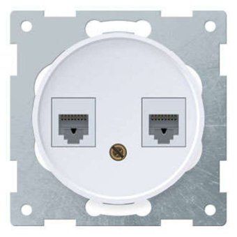 розетка компьютерная + телефонная 2-м сп florence rj45 + rj11 кат.5e механизм бел. (1e20801300) onekeyelectro 2172771 от магазина Штепсель и батарейка.