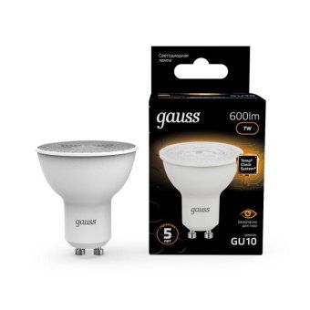 лампа светодиодная black 7вт mr16 софит 3000к тепл. бел. gu10 600лм gauss 101506107 от магазина Штепсель и батарейка.