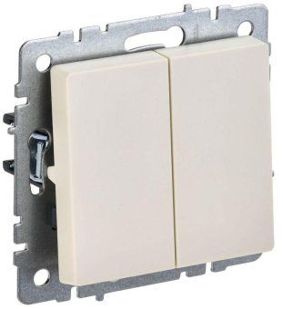 выключатель проходной 2-кл. сп brite вс10-2-6-бркр 10а механизм беж. iek br-v22-0-10-k10 от магазина Штепсель и батарейка.