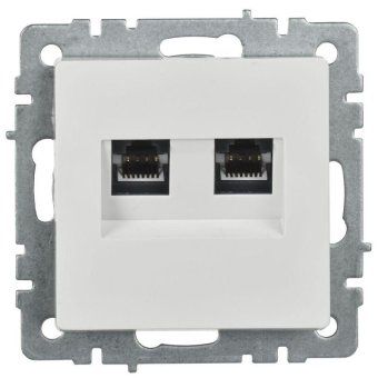розетка компьютерная двойн. сп rj45 кат.5e brite рк10-2-брб механизм бел. iek br-k20-1-k01 от магазина Штепсель и батарейка. - фото_3