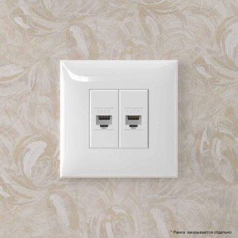 розетка компьютерная 2-м сп avanti "белое облако" rj45 кат.6 без шторок механизм dkc 4400694 от магазина Штепсель и батарейка. - фото_5